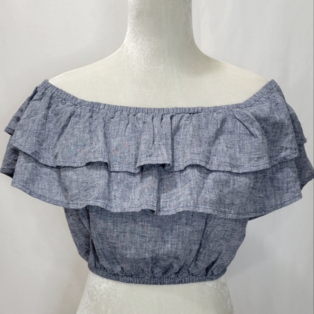 Express Ruffle Crop Top Size Small